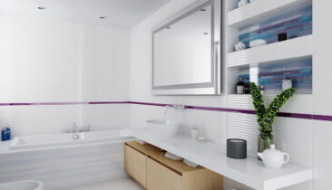 Artistico bathroom in white and blue hues