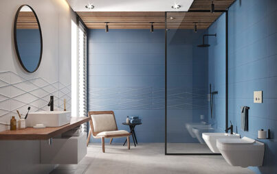 Blue bathroom tiles - Gravity