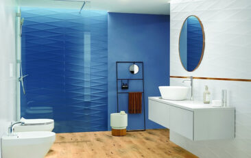 White and Blue bathroom design
