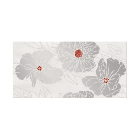 Grissa Grey Inserto Flower decorative wall tile, 11.75 x 23.5