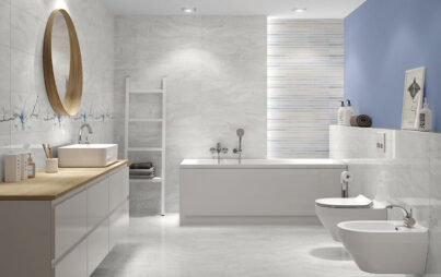 White and grey bathroom design - Stone Flowers