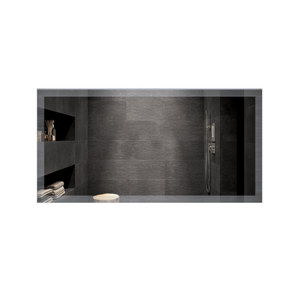 LED 73-inch Bathroom Mirror with Striped Edge