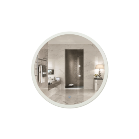 Round LED Bathroom Mirror with Frosted Edge & Anti-Fogging