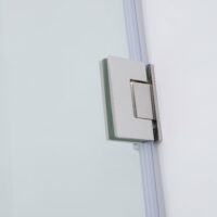 Frameless 72-inch Glass Shower Enclosure with Fixed Panel and Swinging French Door