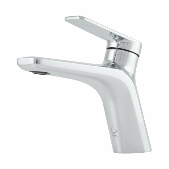 Single Handle Contemporary Bathroom Faucet in Polished Chrome Finish