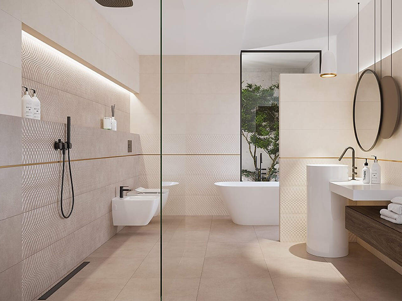 Arego Touch Wall and Floor Bathroom Tiles