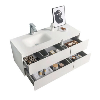 Two double drawers wall hung vvanity, matte white