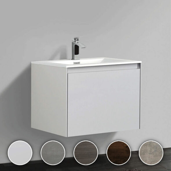 Double Drawer Wall Hung 24 inch Bathroom Vanity, 5 colours