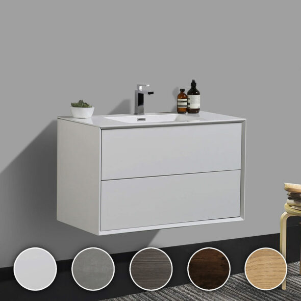 36-inch Double Drawer Wall Hung Bathroom Vanity