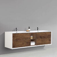 75inch Wall Hung Bathroom Vanity, Rose Wood
