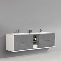 75inch Wall Hung Bathroom Vanity, Stone Grey