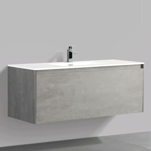 0766 Stone Grey Finish - Wall Hung Double Drawer 47-inch Bathroom Vanity
