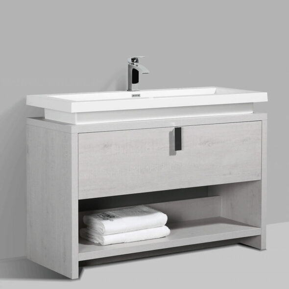 Light Grey 0792, Floor Standing 47-inch Bathroom Vanity Cabinet