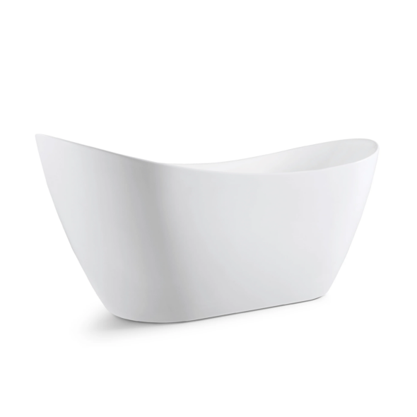 Acrylic Freestanding Soaking Bathtub 67-inches, modern oval shape