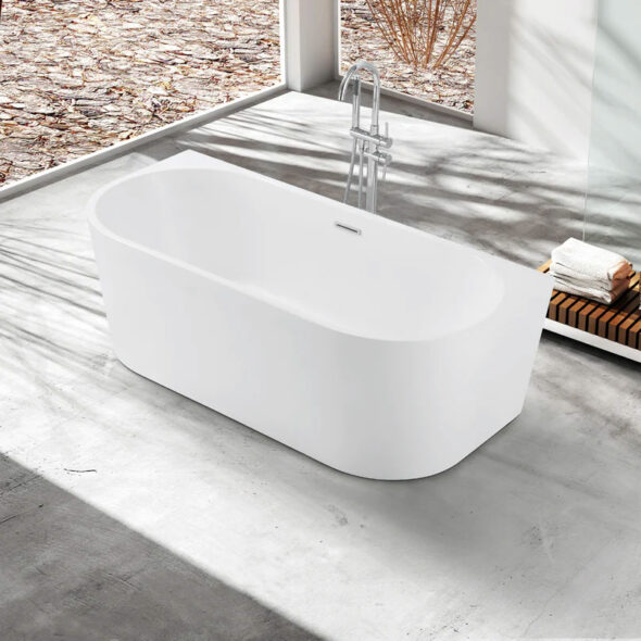 67-inches Contemporary Bathtub, Wall Touch model