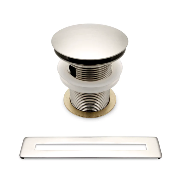 Pop-up Drain with Overflow Trim, Brushed Nickel