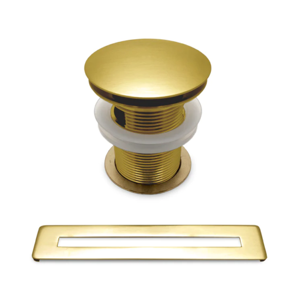 Pop-up Drain with Overflow Trim, Brushed Gold