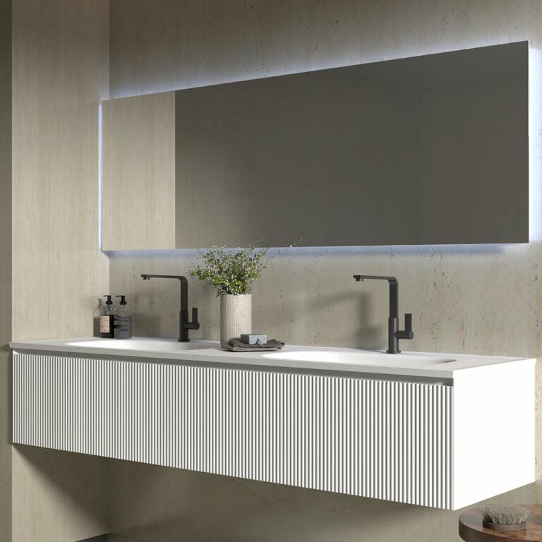71-inch Wall Hung Bathroom Vanity, White Matte Finish