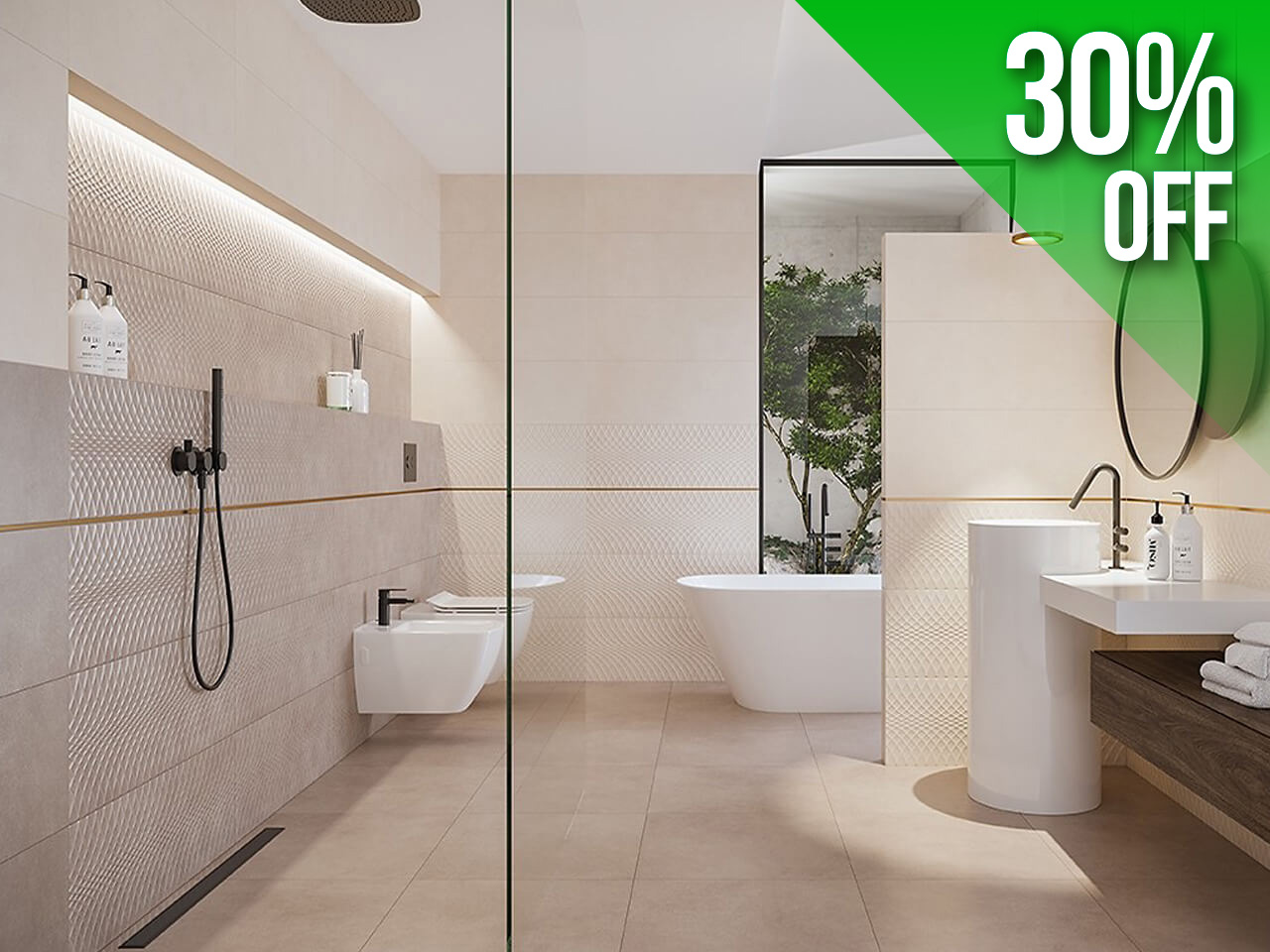 Arego Touch Wall and Floor Bathroom Tiles, discount 30%
